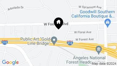 Map of 1026 Rancho Road, Arcadia CA, 91006
