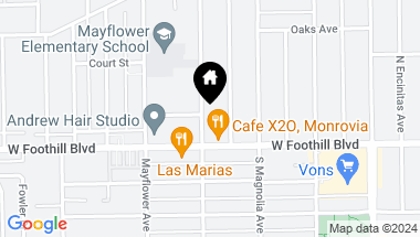 Map of 122 N Alta Vista Avenue, Monrovia CA, 91016