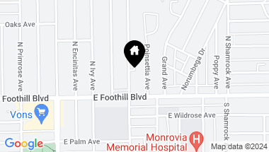 Map of 130 N Canyon Boulevard, Monrovia CA, 91016