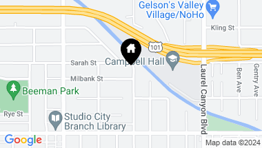 Map of 12303 Milbank Street, Studio City CA, 91604