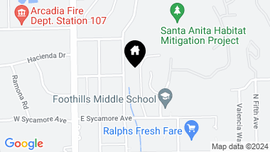 Map of 1257 Oakglen Avenue, Arcadia CA, 91006