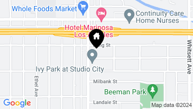Map of 12841 Hortense Street, Studio City CA, 91604