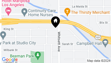 Map of 12510 Kling Street, Studio City CA, 91604