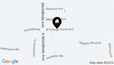 Map of 1130 W Orange Grove Avenue, Arcadia CA, 91006