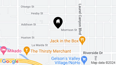 Map of 12222 Morrison Street, Valley Village CA, 91607