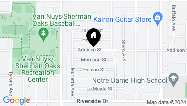 Map of 13944 Addison Street, Sherman Oaks CA, 91423