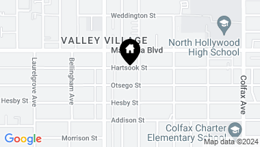 Map of 12014 Hartsook St, Valley Village CA, 91607