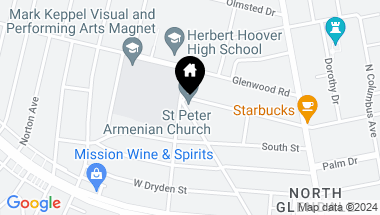 Map of 632 W Stocker Street, Glendale CA, 91202