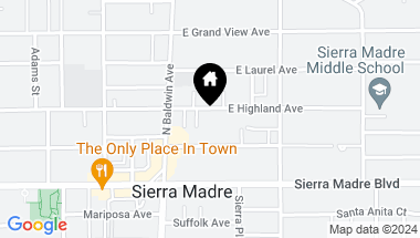 Map of 78 E Highland Avenue, Sierra Madre CA, 91024