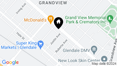 Map of 1063 Justin AVE, GLENDALE CA, 91201