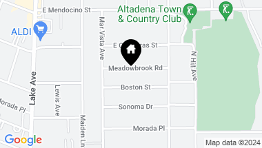 Map of 1216 Meadowbrook Road, Altadena CA, 91001