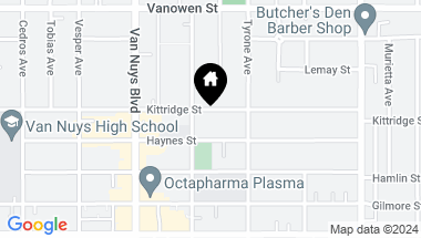 Map of 14342 Kittridge Street, Van Nuys CA, 91405
