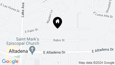 Map of 1190 E Palm Street, Altadena CA, 91001