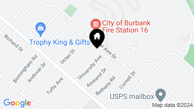 Map of 931 University Avenue, Burbank CA, 91504