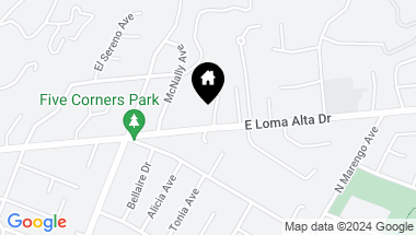 Map of 169 E Loma Alta Drive, Altadena CA, 91001