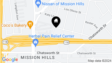 Map of 10836 Columbus AVE, MISSION HILLS CA, 91345