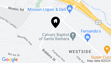 Map of 801 W Mission Street, SANTA BARBARA CA, 93101