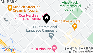 Map of 25 W Arrellaga Street, Santa Barbara CA, 93101