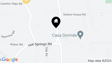 Map of 335 Hot Springs Road, Santa Barbara CA, 93108