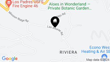 Map of 1121 Las Alturas Road, Santa Barbara CA, 93103