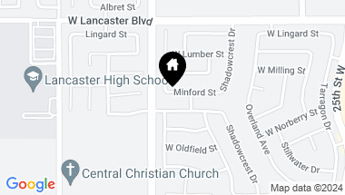 Map of 2840 Minford Street, Lancaster CA, 93536