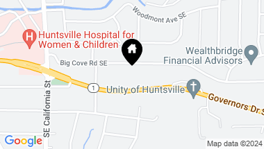 Map of 1114 Big Cove Road SE, Huntsville AL, 35801