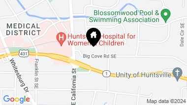 Map of 1011 Big Cove Road SE, Huntsville AL, 35801