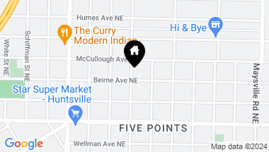 Map of 1103 Beirne Avenue NE, Huntsville AL, 35801
