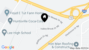 Map of 2602 Valley Brook Circle NE, Huntsville AL, 35811