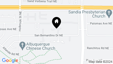 Map of 10013 San Bernardino Drive NE, Albuquerque NM, 87122