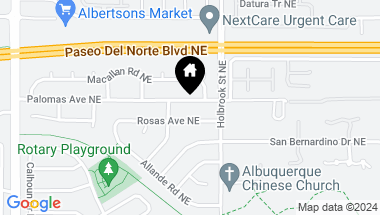 Map of 9612 Palomas Avenue NE, Albuquerque NM, 87109