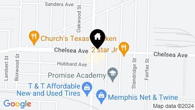 Map of 2461 CHELSEA AVE, Memphis TN, 38108