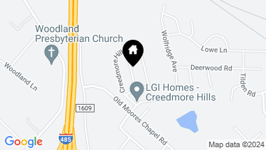 Map of 9358 Creedmore Hills Drive, Charlotte NC, 28214