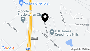 Map of 9205 Creedmore Hills Drive, Charlotte NC, 28214