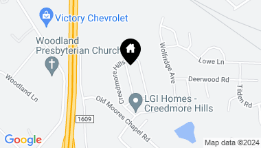 Map of 9338 Creedmore Hills Drive, Charlotte NC, 28214