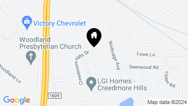 Map of 9334 Creedmore Hills Drive, Charlotte NC, 28214
