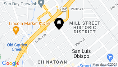 Map of 1052 Peach Street, San Luis Obispo CA, 93401