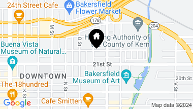 Map of 2116 P Street, Bakersfield CA, 93301