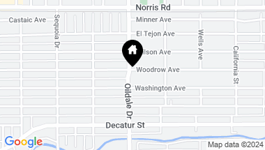Map of 427 Woodrow Avenue, Bakersfield CA, 93308