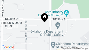 Map of 1900 NE 36th Street, Oklahoma City OK, 73111