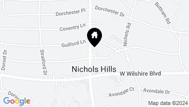 Map of 1609 Elmhurst Avenue, Nichols Hills OK, 73120