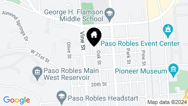 Map of 2203 Oak Street, Paso Robles CA, 93446