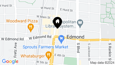 Map of 114 S Broadway Street, Edmond OK, 73034