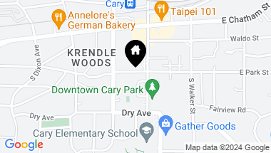 Map of 109 W Park Street, Cary NC, 27511