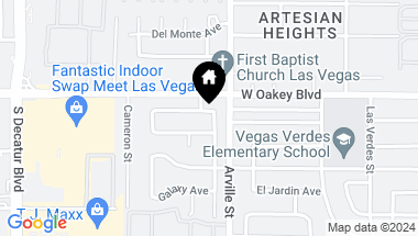Map of 4405 Hillcrest Avenue, Las Vegas NV, 89102