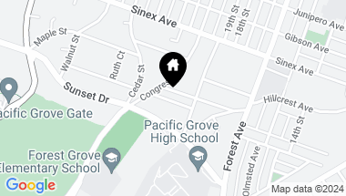 Map of 721 Hillcrest AVE, Pacific Grove CA, 93950