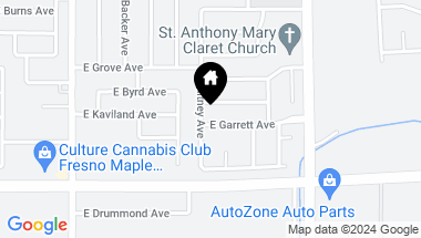 Map of 4719 E Garrett Avenue, Fresno CA, 93725