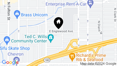 Map of 1490 E Englewood Avenue, Fresno CA, 93728