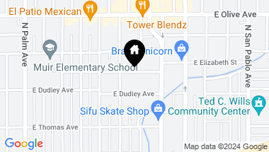 Map of 750 E Elizabeth Street, Fresno CA, 93728