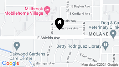 Map of 3843 E Shields Avenue, Fresno CA, 93726